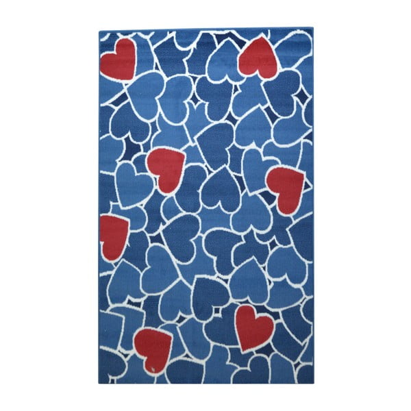 Modročervený koberec Webtappeti Love, 120  x  170 cm