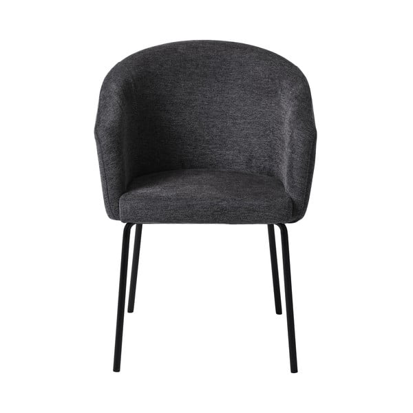 Tmavě šedé čalouněné jídelní křeslo s područkami Easton – Unique Furniture-image-2