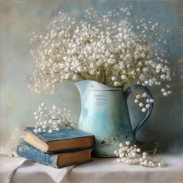 Tištěný obraz na plátně 32x32 cm Gypsophila – Styler