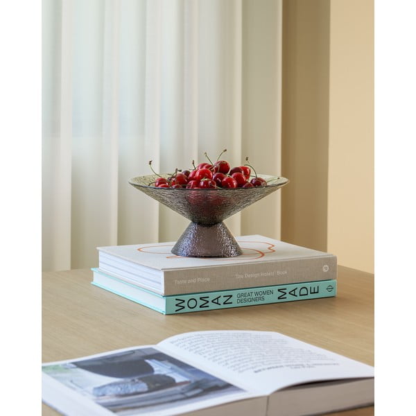 Zeleno-hnědá skleněná mísa na ovoce ø 25 cm Bonbon – Hübsch-image-1