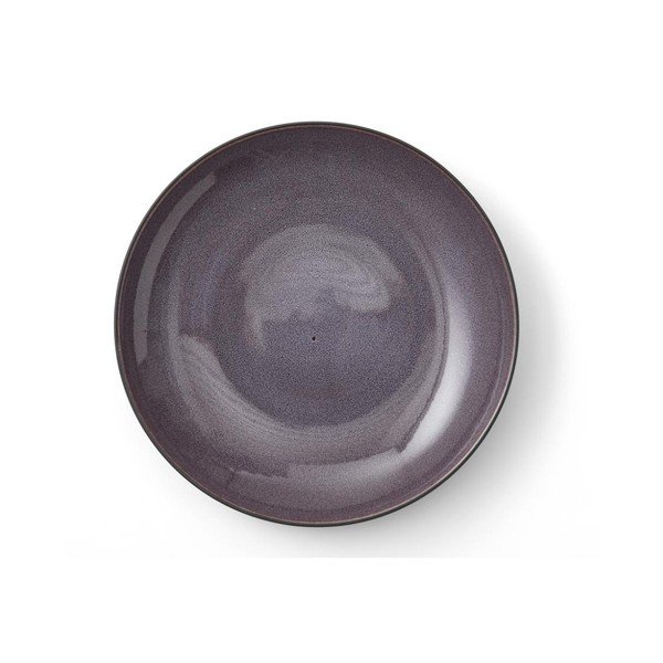 Černá kameninová servírovací mísa s vnitřní glazurou ve fialové barvě Bitz Mensa, průměr 40 cm-image-2
