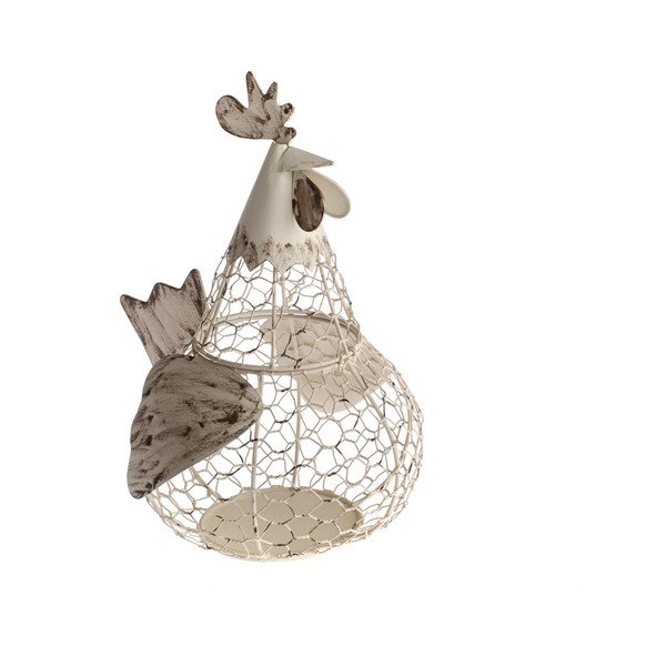 Dekorativní kovový košík ve tvaru slepice Dakls Easter Chicken