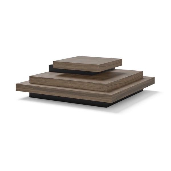 Konferenční stolek v dekoru ořechu v černo-přírodní barvě 110x110 cm Slate – TemaHome-image-2