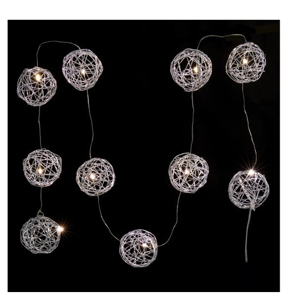 Dekorativní světelný LED řetěz ve stříbrné barvě Unimasa Garland, délka 2 m