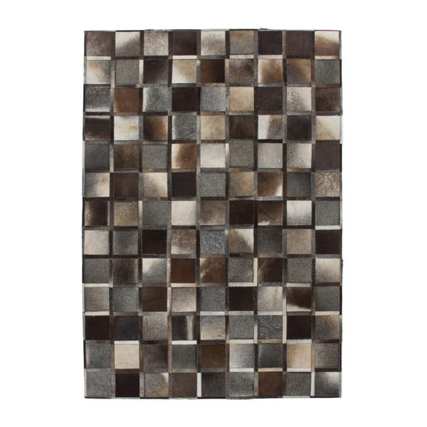 Šedo-hnědý kožený koberec Eclipse, 160x230cm