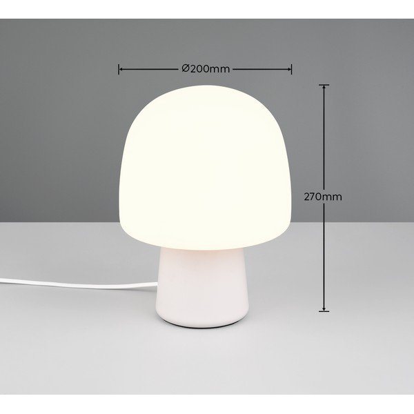 Bílá stolní lampa se skleněným stínidlem (výška 27 cm) Steen – Trio-image-4