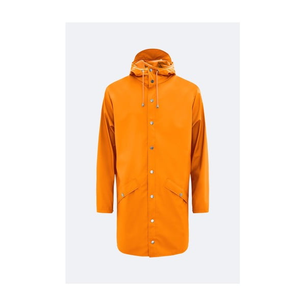 Oranžová unisex bunda s vysokou voděodolností Rains Long Jacket, velikost M / L