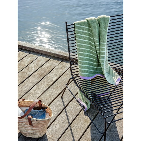 Zelená bavlněná osuška Hübsch Dora, 70 x 140 cm-image-2