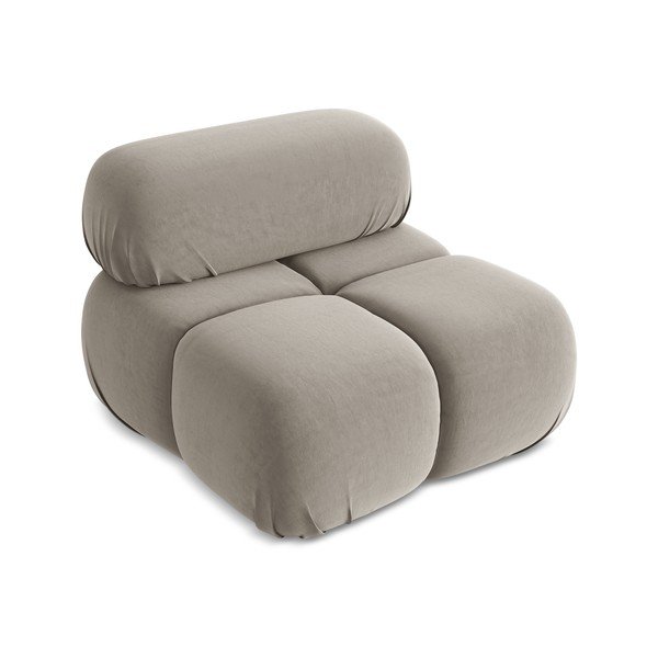 Béžový sametový modul pohovky Lokua – Makamii-image-2