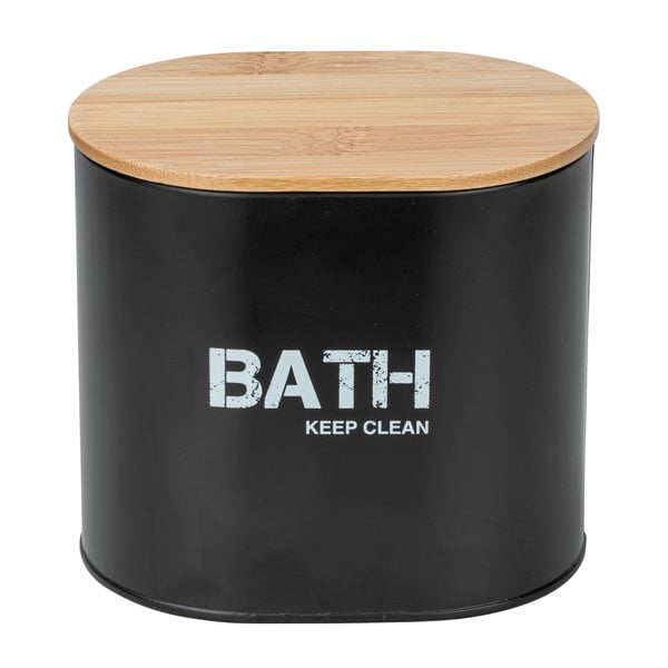 Černá úložná koupelnová dóza s víkem Wenko Gara-image-3