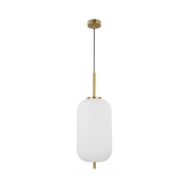 Bílé/v mosazné barvě skleněné závěsné svítidlo ø 22 cm Lato – Nova Luce