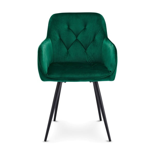 Zelené sametové jídelní židle v sadě 2 ks Nadja – Furnhouse-image-1