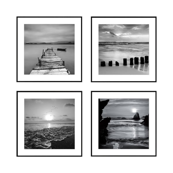Obrazy v sadě 4 ks 30x30 cm Silence by the Water