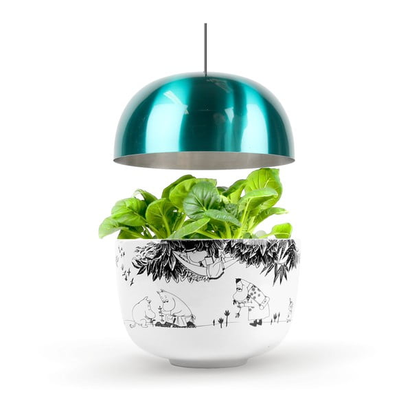 Domácí inteligentní tyrkysovo-bílá zahrádka Plantui Moomin Smart Garden Turqoise