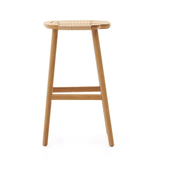 Barová stolička z dubového dřeva v přírodní barvě (výška sedáku 65 cm) Enit – Kave Home-image-4
