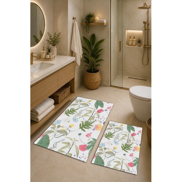 Koupelnové předložky v sadě 2 ks 60x100 cm Floral – Mila Home-image-1