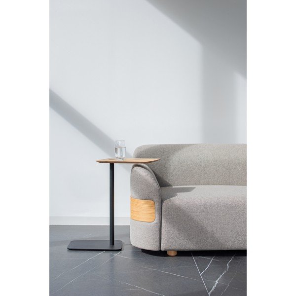 Světle šedý modul pohovky (levý roh) ze směsi vlny a lnu Hugg – Gazzda-image-1