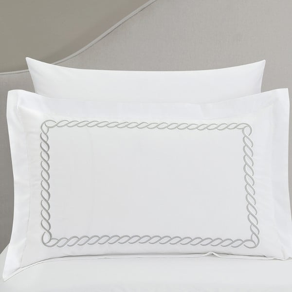 Bílé povlečení na jednolůžko z bavlněného saténu s prostěradlem/6dílné 140x200 cm Whispered Serenity – Mila Home Luxury-image-3