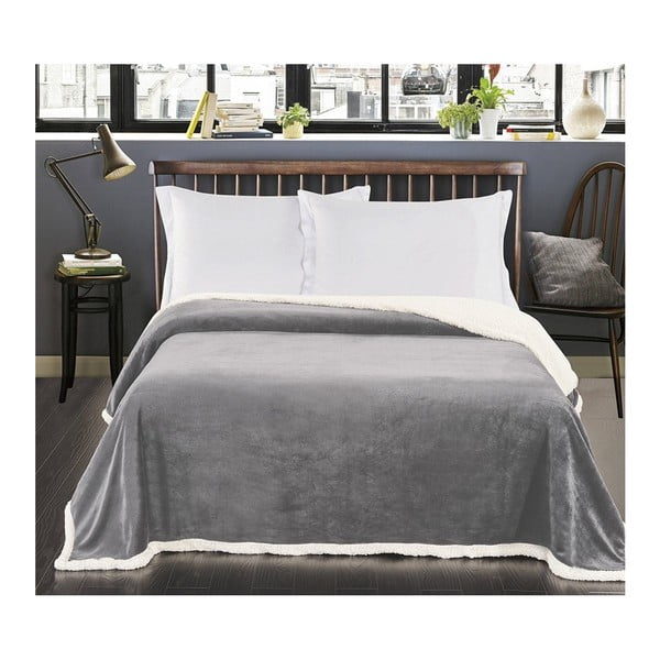 Šedá deka z mikrovlákna DecoKing Teddy Steel, 170 x 210 cm-image-2