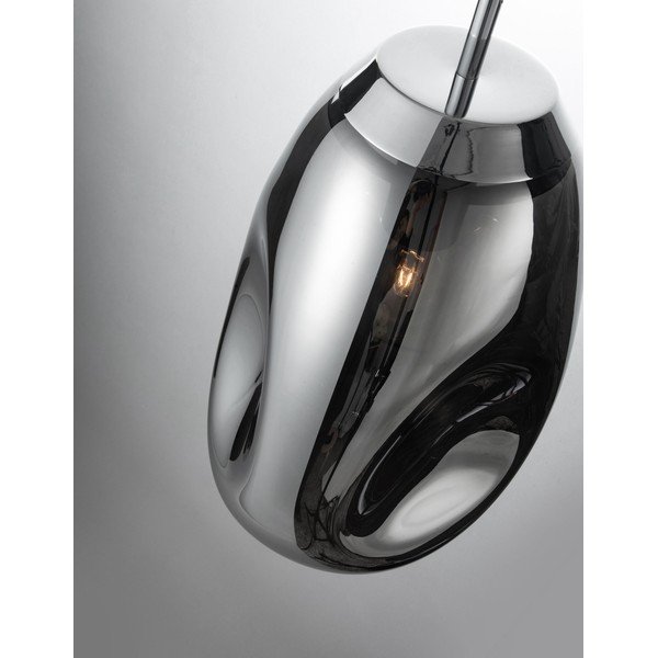 Skleněné závěsné svítidlo v leskle stříbrné barvě ø 22 cm Lava – Nova Luce-image-2