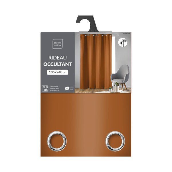 Zatemňovací závěs v terakotové barvě 135x240 cm Occult – douceur d'intérieur-image-3