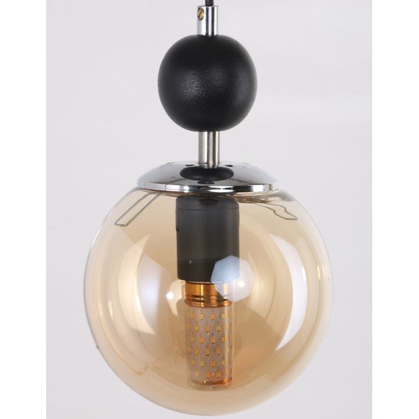 Okrově žluto-černé závěsné svítidlo se skleněným stínidlem ø 15 cm Marble – Squid Lighting-image-1