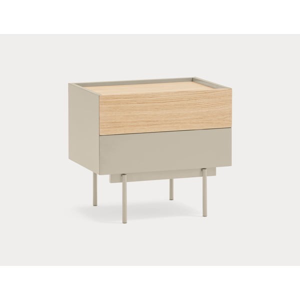 Noční stolek v dekoru dubu v béžovo-přírodní barvě Otto – Teulat-image-4