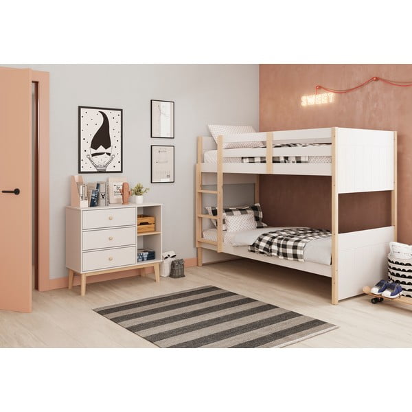 Bílá nízká dětská komoda 90x81 cm Esteban – Marckeric-image-1