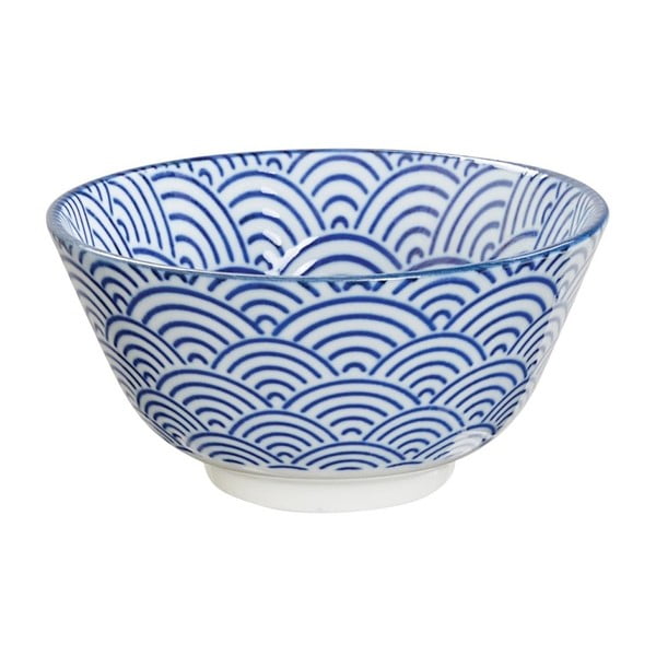 Modrá porcelánová miska na rýži Tokyo Design Studio Wave, ⌀ 12 cm