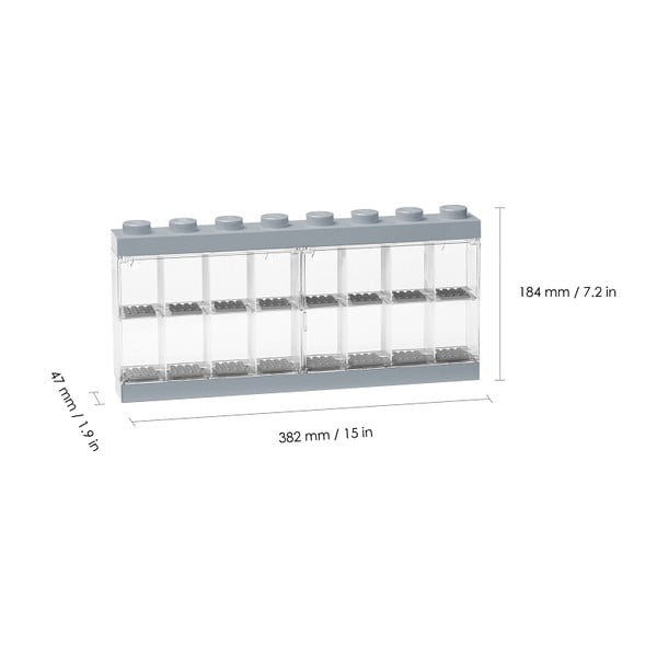 Šedá sběratelská skříňka na 16 minifigurek - LEGO®-image-1