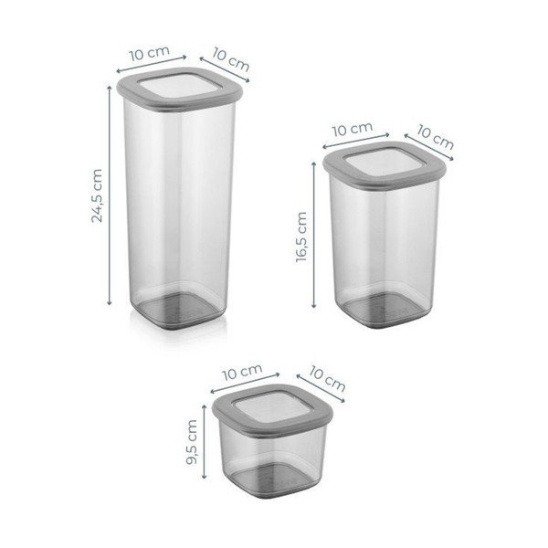 Plastové dózy v sadě 24 ks na potraviny Fresco – Hermia-image-2