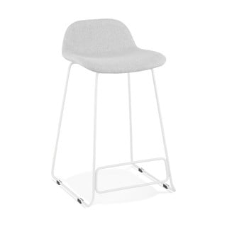 Světle šedá barová stolička s bílými nohami Kokoon Vancouver Mini, výška sedu 66 cm