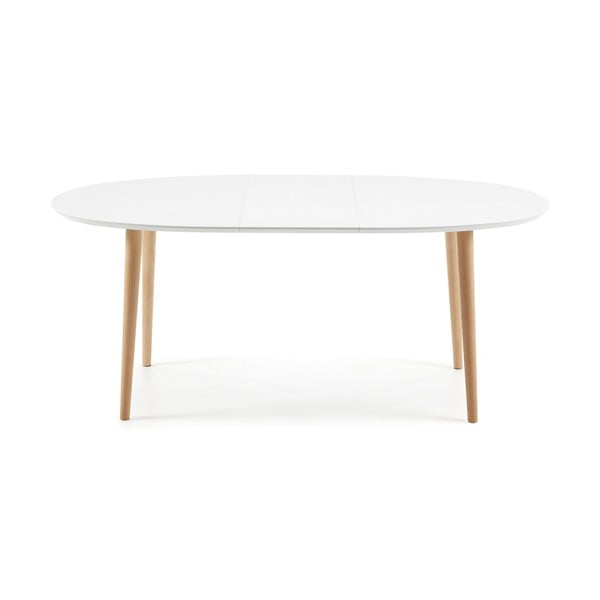Bílý rozkládací jídelní stůl s bílou deskou 90x140 cm Oqui – Kave Home-image-2