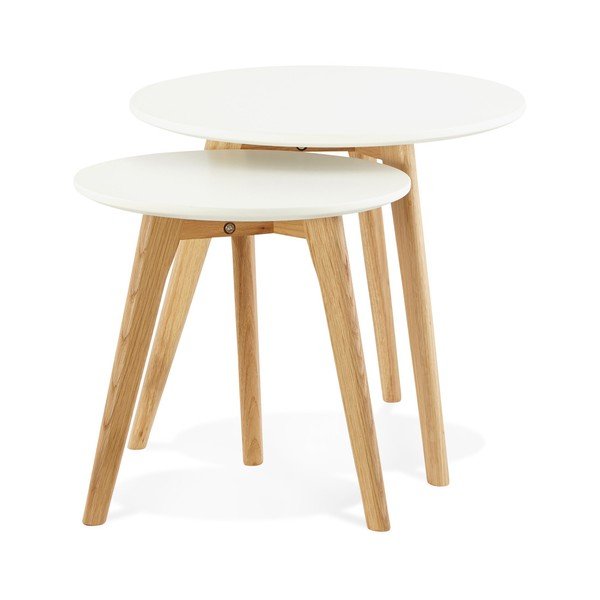 Sada 2 odkládacích stolků s bílou deskou Kokoon Espino-image-1