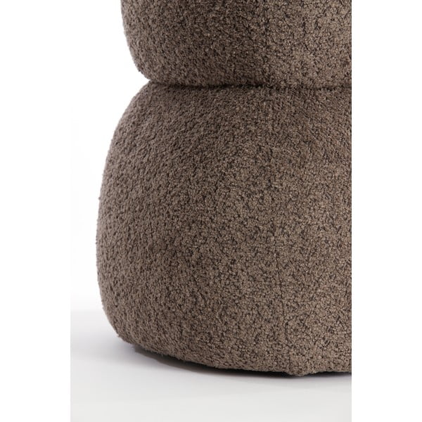 Hnědý taburet z textilie bouclé Leyla – Light & Living-image-4
