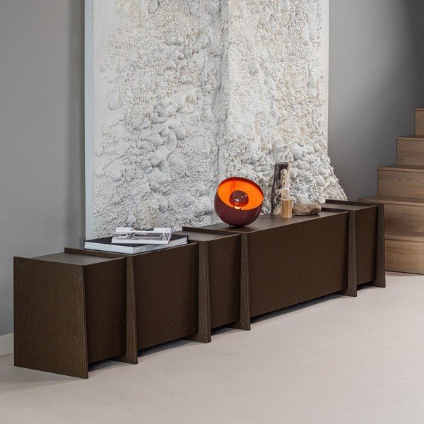 Tmavě hnědý TV stolek v dekoru jasanu 102x53x44 cm Brock – WOOOD-image-1