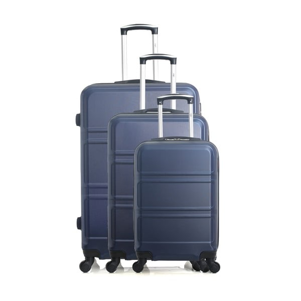 Sada 3 modrých cestovních kufrů na kolečkách Hero Utah