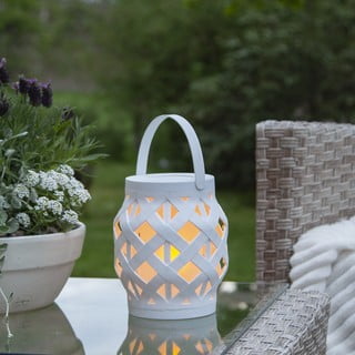 Bílá lucerna Star Trading Flame Lantern, výška 16 cm
