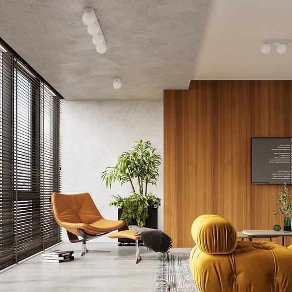 Bílé stropní svítidlo se skleněným stínidlem ø 12 cm Umerta – Sollux-image-1