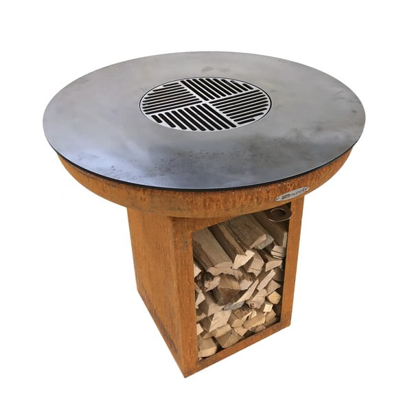 Hnědý venkovní gril na dřevo Remundi Carus M, ø 82 cm-image-2