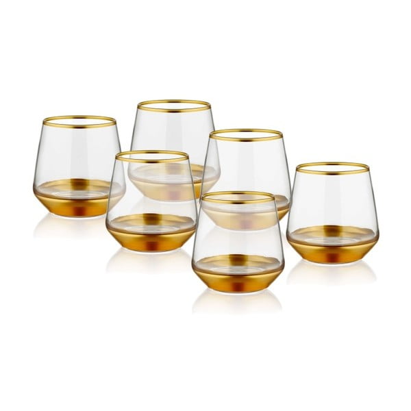 Sada 6 sklenic na whiskey ve zlatém dekoru The Mia Glam