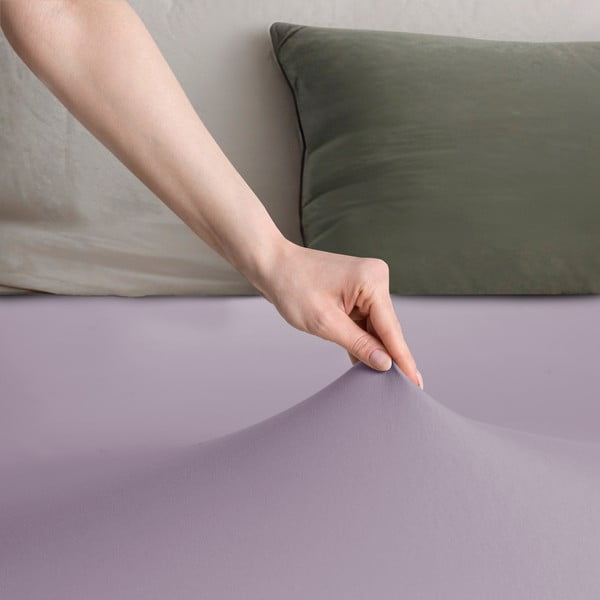 Napínací prostěradlo jersey v levandulové barvě 200x200 cm Amber – Restilo-image-2
