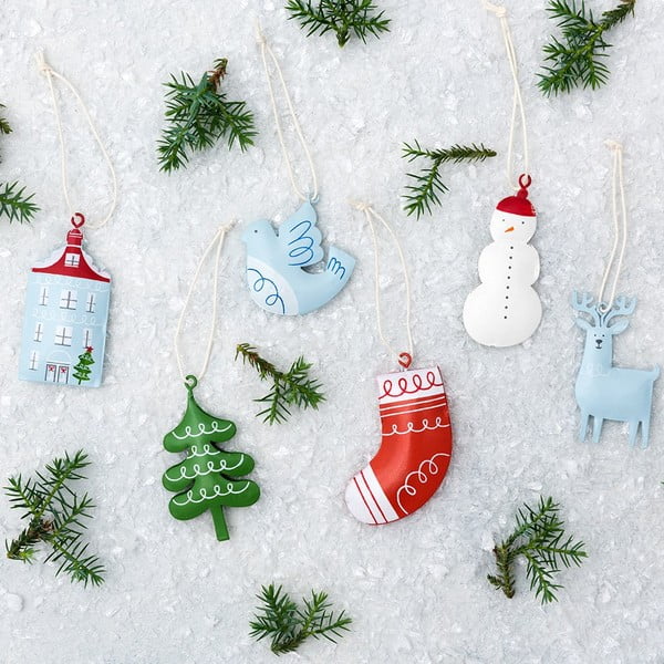 Ručně malovaná kovová ozdoba na stromeček Rex London Stocking-image-3