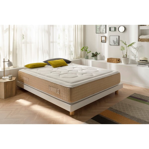 Tvrdá/středně tvrdá pružinová oboustranná termoregulační matrace 180x200 cm  Hexaflex Bagged Springs Gel  – Moonia-image-1