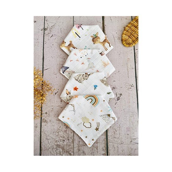 Bílé mušelínové bryndáky v sadě 4 ks Mila - Lydia&Co-image-1