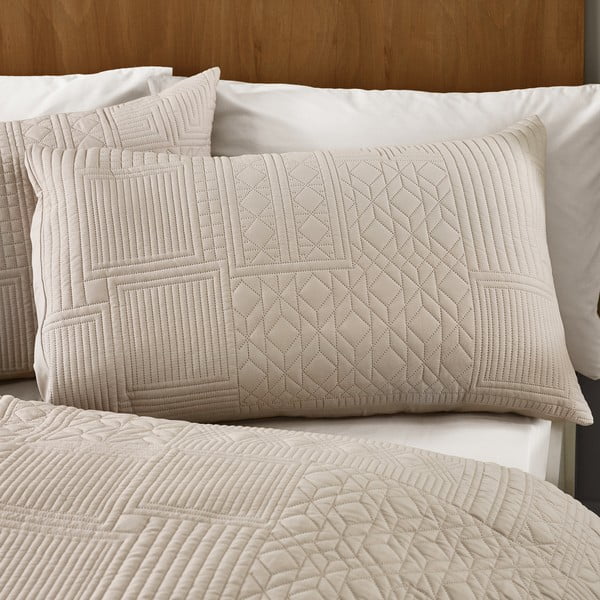 Béžové povlečení na dvoulůžko/prodloužené 230x220 cm Folkstone Geo – Catherine Lansfield-image-2