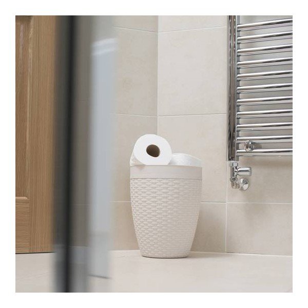 Krémový koupelnový koš Addis Rattan Bath Bin Calico, 5 l-image-2