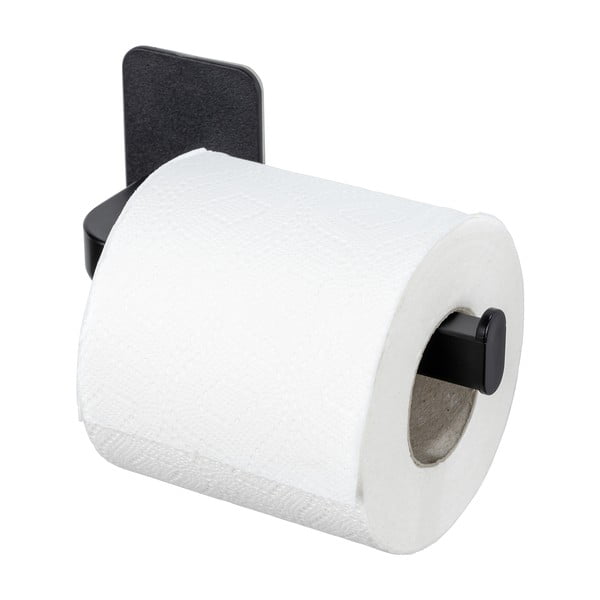 Černý plastový držák na toaletní papír bez vrtání Parma – Allstar