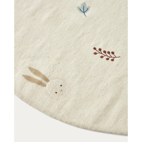 Krémový vlněný dětský koberec ø 120 cm Yanil – Kave Home-image-4
