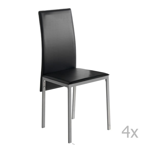 Sada 4 černých jídelních židlí Pondecor Hugo